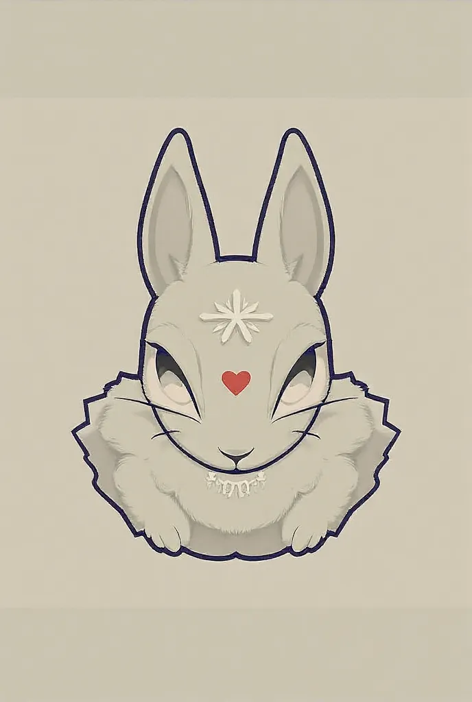 Take the image you select as a reference and add it to a cute rabbit with eyes and ears of the same size and symmetrical shape, That the necklace around the neck is punk-style pointed and has an orthodox cross on the forehead, And the nose is heart-shaped,...