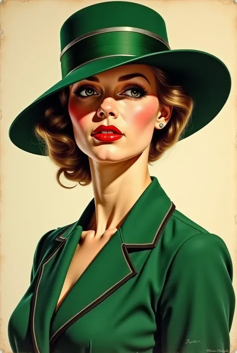 un gros plan sur une femme portant un chapeau vert et une robe verte, j. c. Leyendecker 8 k, j c Leyendecker 8 k, j.c. Leyendecker wlop, j.c Leyendecker, j. c Leyendecker, joseph Leyendecker, jc Leyendecker, j c Leyendecker, Leyendecker