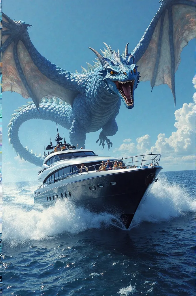 Make a yacht run from a blue dragon