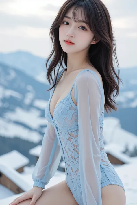 18 years old、(big breasts:1.8), (slim body:1.5), ( long and thin legs:1.5), ( small ass in plain black:1.5), high definition, masterpiece, accurate, Highest quality, high detail, (big breasts and perfect body:1.8)

Young Asian woman, 20s,  in a light, icy ...