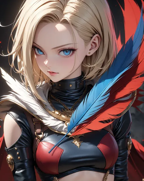 A Floating Feather, Demon World, devil, (Android 18), masterpiece, highest quality, UHD, retina, masterpiece, accurate anatomy, super detailed, high quality, best quality, 8k