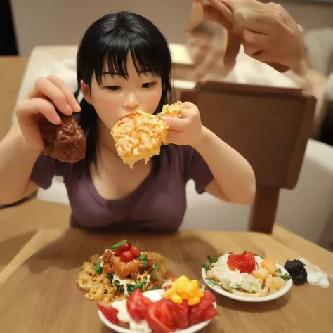 Highest quality、masterpiece、Figure eating food