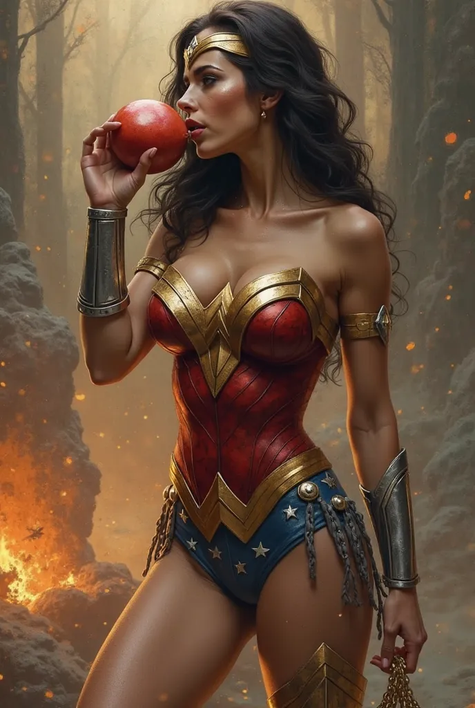 Wonder woman sucking a penis