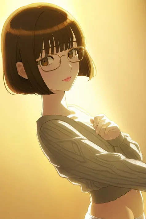 panties, lowleg, lowleg panties, nobara kugisaki, bob cut, (brown eyes:1.7), brown hair, lips, short hair