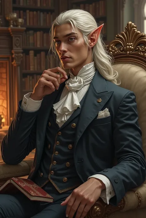 Make me a profile picture of an elf with a gentleman