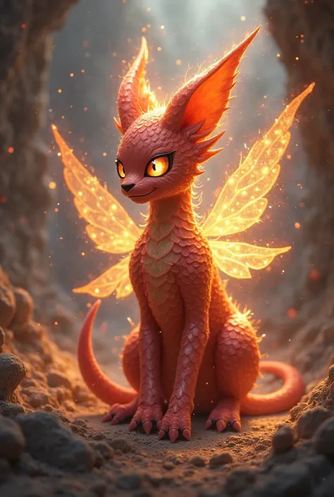 Create fire and fairy type pokemon Unusual rarity  Mega evolution  Solitary behavior 