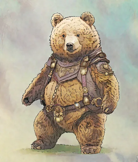 style of Gregory Fromenteau, (cute, chubby, male, bear), adorable, magical, fantasy, hires textures, highly detailed, intricate details, best quality, masterpiece, zPDXL3