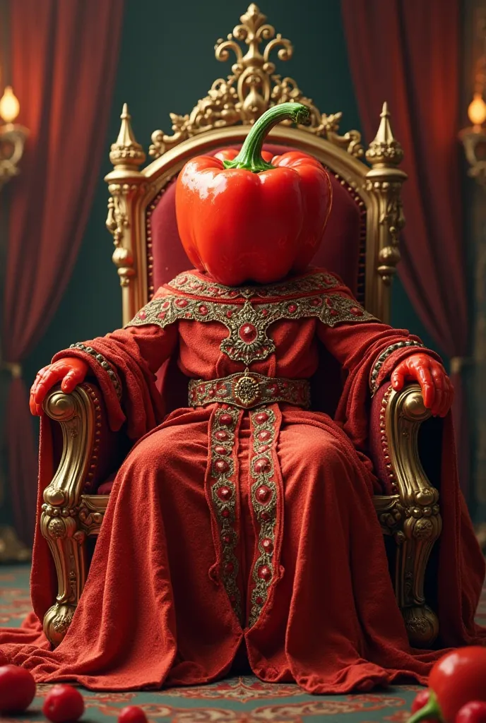 Red pepper Let the arms of this pepper dress like a king and sit on the throne