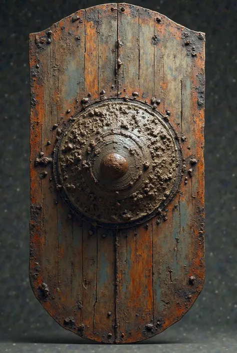 A shield with a mud in the middle