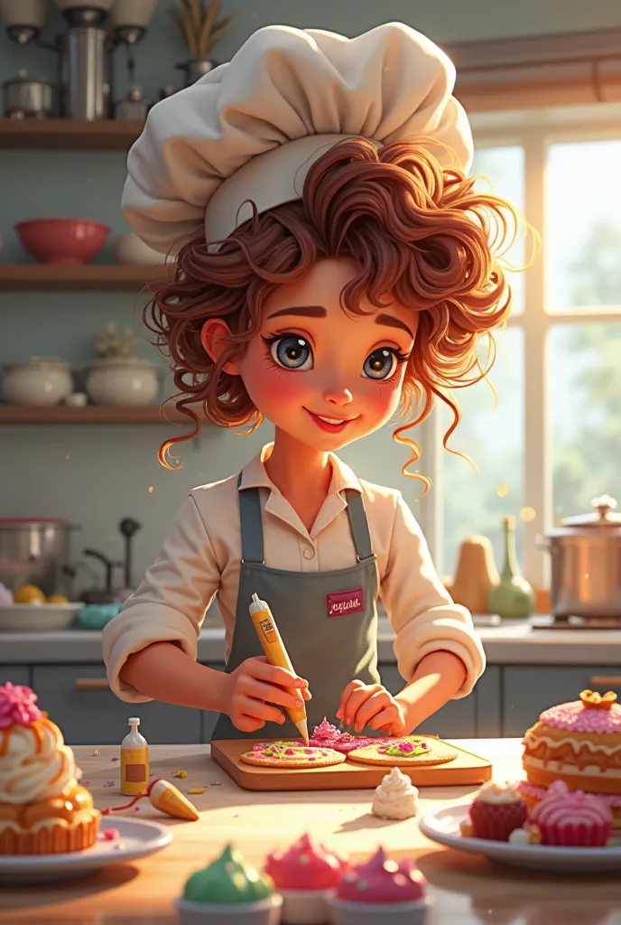 Curly pastry chef 