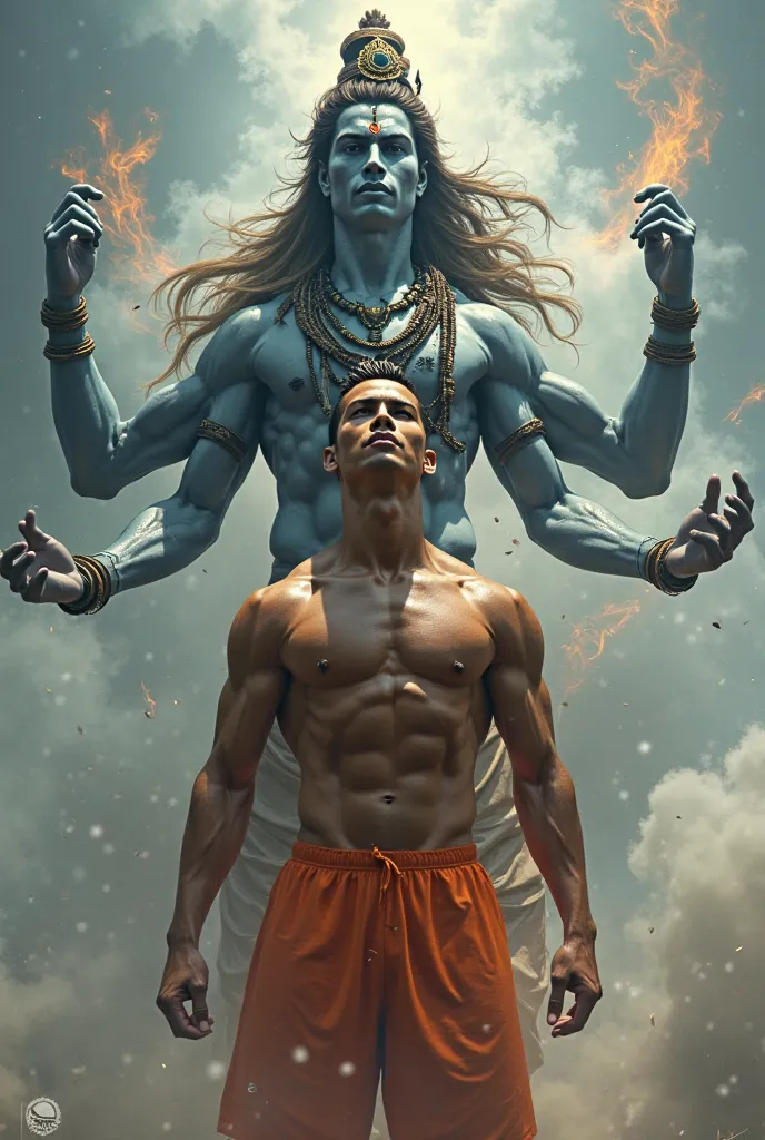 Generate ronaldo holding lord shiva 