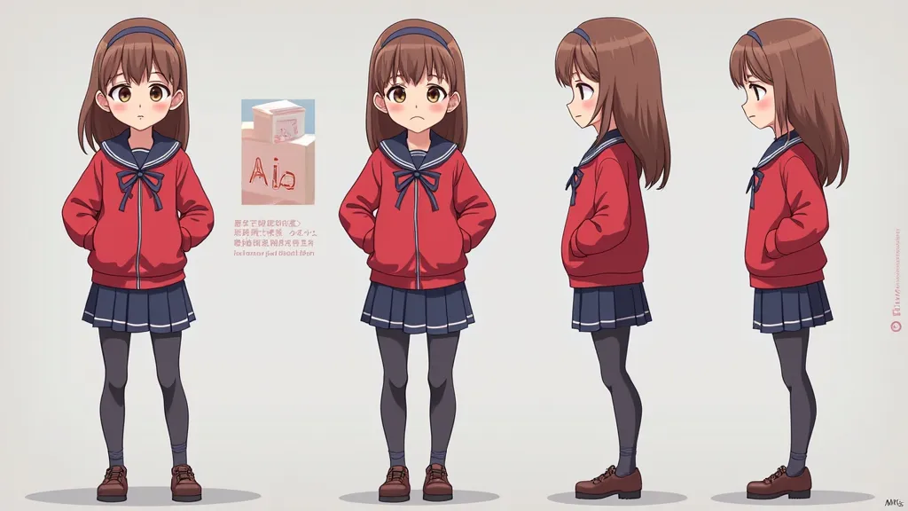 Create a character named Sofia a 20-year-old student wearing a red and navy blue 2D anime school uniform FOR A VIDEO GAME IN SCRATCH AND HAVE A FULL BODY OF 20 YEARS OF AGE AND PUT SOME JEANS ON IT AND MAKE A FULL BODY