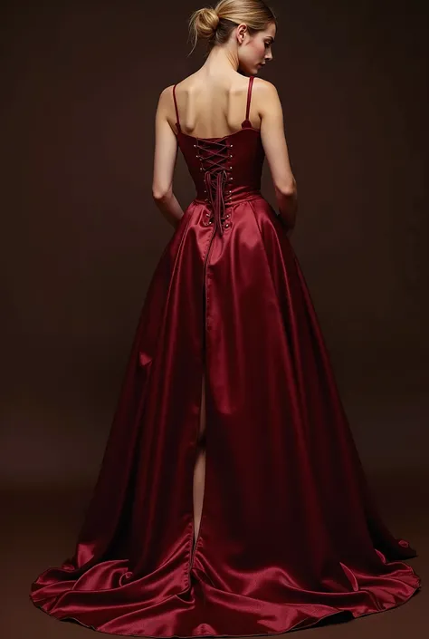 deep red fabric envelopes me, pooling to the floor. It’s shimmery and sleeveless, but rather than the bodice being rounded at the top, the edges end in elegantly pointed corners. It’s tight, cinching in my waist with the laces at the back, now tied into a ...