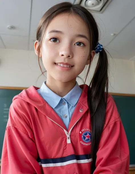 8k resolution,  surreal,  super detailed ,  High Quality , Perfect Anatomy, elementary school student studying at a Japanese elementary school、First-year elementary school girl 、((Very young:1.4))、 innocent 、Pure Innocence、 Real Skin、 realistic、Realistic s...