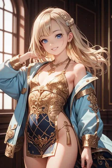 Female anime character, (ethnicity:1.1), (age:1.1), (detailed clothing:1.2), (accessories:1.1), (facial features:1.3), (expression:1.2), (body type:1.2), (pose:1.2),  light blonde hair with black bows,  center of frame, facing viewer,  light skin tone, (de...