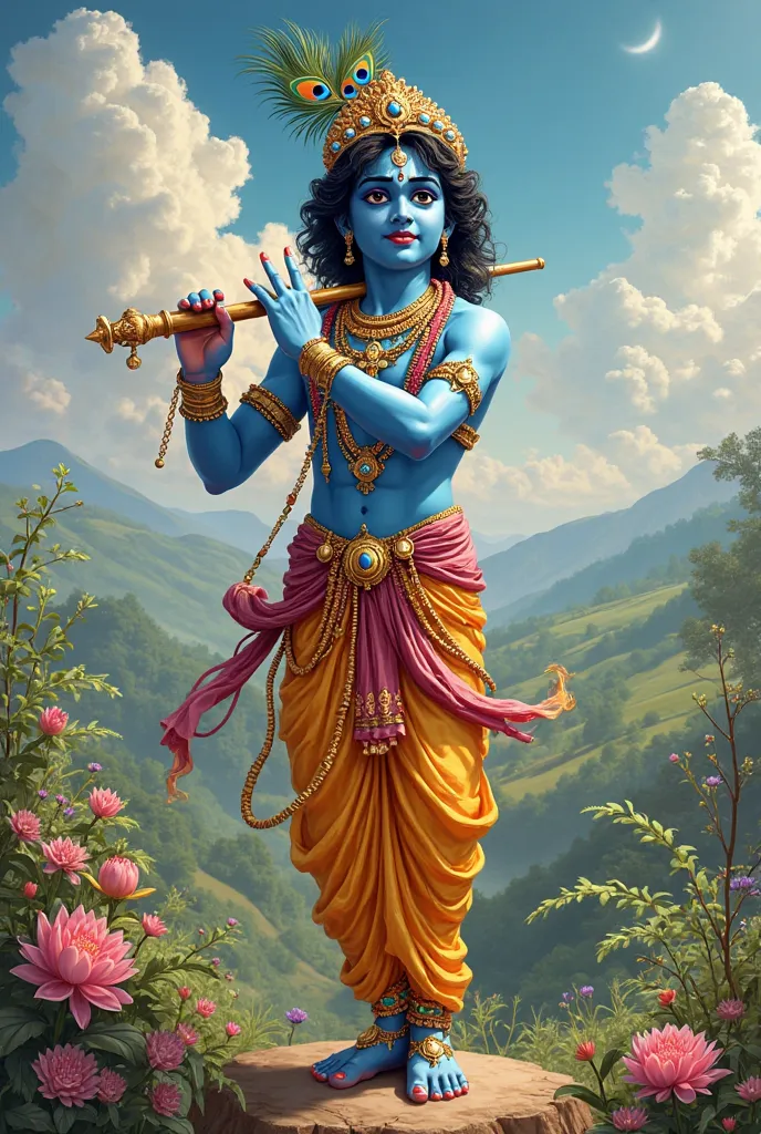 Generate an image. Give me a prompt: Krishna full image