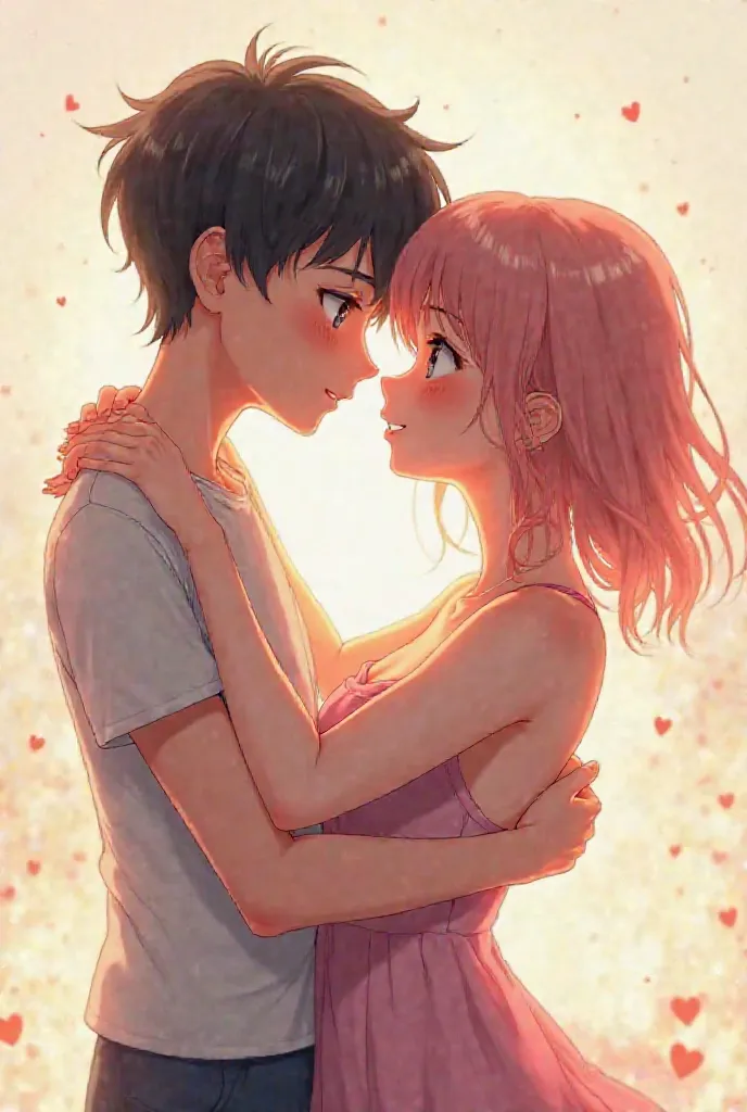 A boy and a girl kissing passionately,  nudes, anime style anime, touching each other intimately