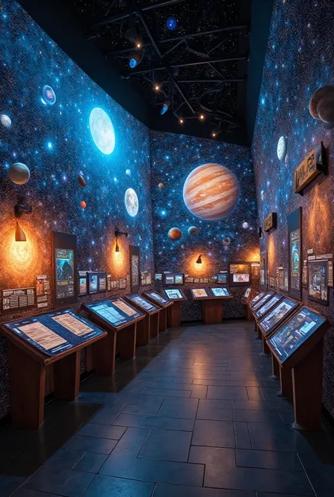 Can you create a solar system booth exhibit of instructional material creative and interactive 