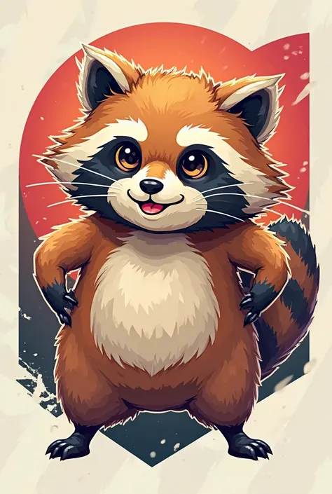 Face drawing of a Tanuki in the e-sports logo style
