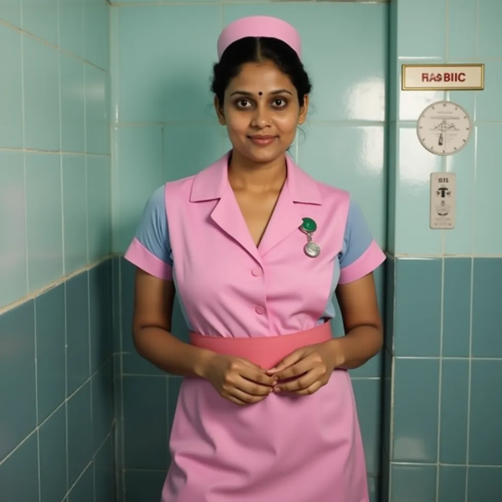 Sri Lankan beautiful nurse lady remove her uniform in  smallest changing room ,unbutton her uniform sexy, visible her pale pink bra and she is seeing on viewer, she is looking ate the viewer, big boobs, realistic,8K