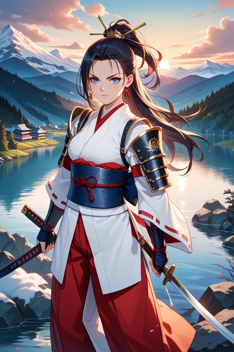 samurai girl,holding japanese sword