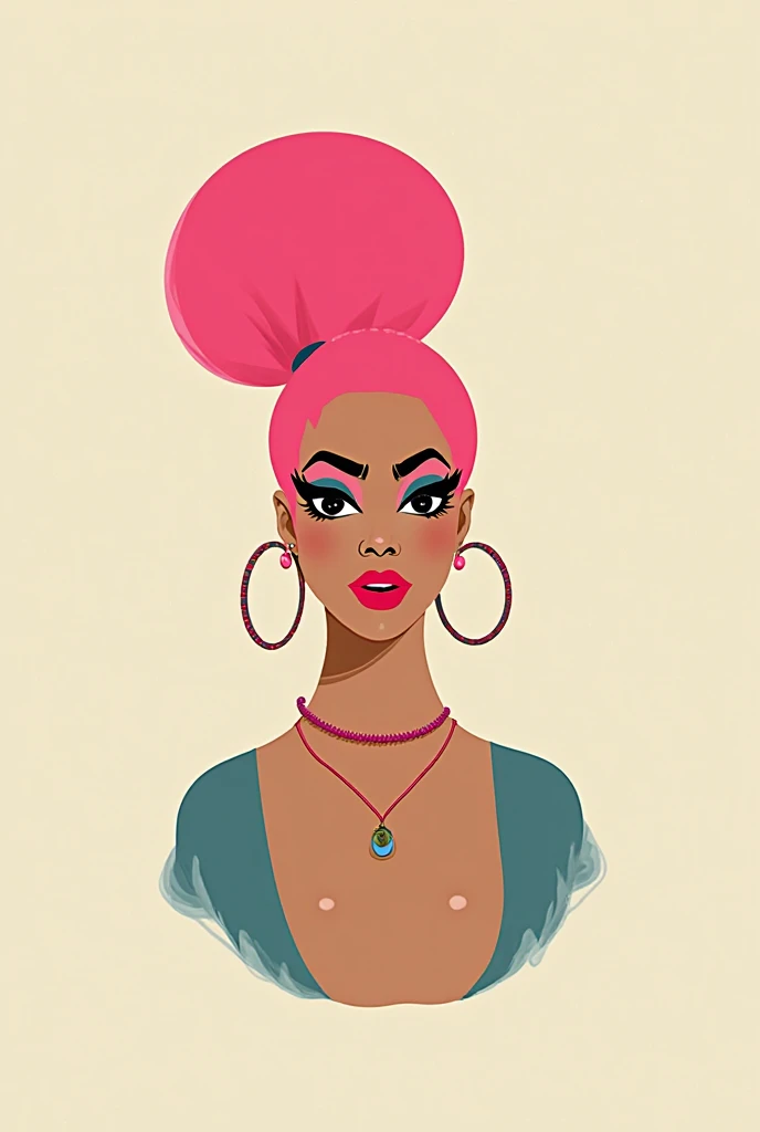 Nicki Minaj extremely simple design style, half cartoon