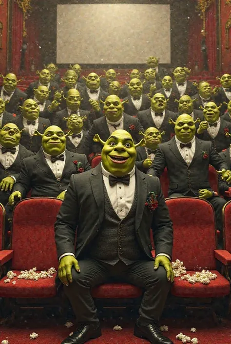 SO MANY SHRECKS IN ELEGANT CLOTHES START TO DESTROY THE MOVIE THEATER