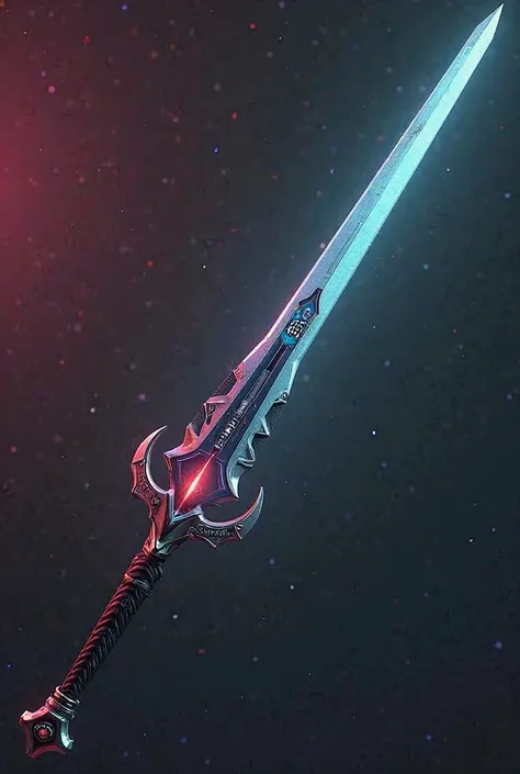 A cyberpunk-style long-handled sword