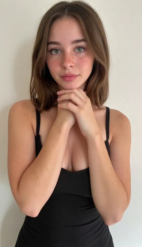 Ultra-realistic extremely high definition 8K RAW analog epic portrait photograph, young dark short haired sexy girl, green eyes, amateur photo, looking on camera, taken in 2 0 2 4, Retrato Sophie Mudd, dynamic pose, 1, foto perfil, Kailee Mandel, 2, she’s ...