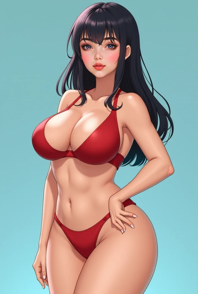 Waifu busty Japanese-Russian milf, huge breasts, modeling Japanese school swimwear,  curvilinear, high, beautiful,  perfect, Submissive Hogareña, With features of Sasha Grey, Tifa Lockhart, Octokuro, Hitomi Tanaka,  outfit