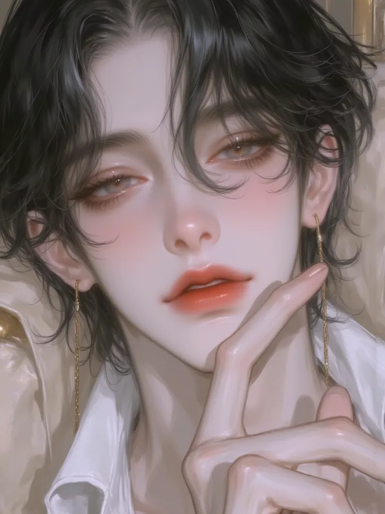 4k , 8k , manhwa , novel , Korea painting style , eyes details , sharp line , soft light , ((only 1 male black hair and grey eyes)) , short hair with , ((no hair bang)) , medium shot , wearing very loose shirt , long eyelash , park environments , good figu...