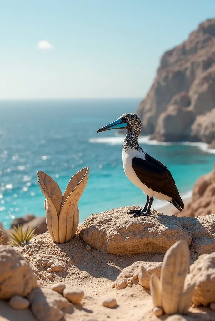 coastal desert (make sure that we can sea a the coastal theme) with peruvian booby and welswitchia mirabilis