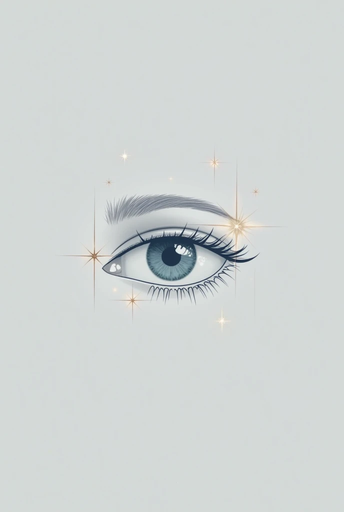 Minimalist logo with a feminine eye and a star 