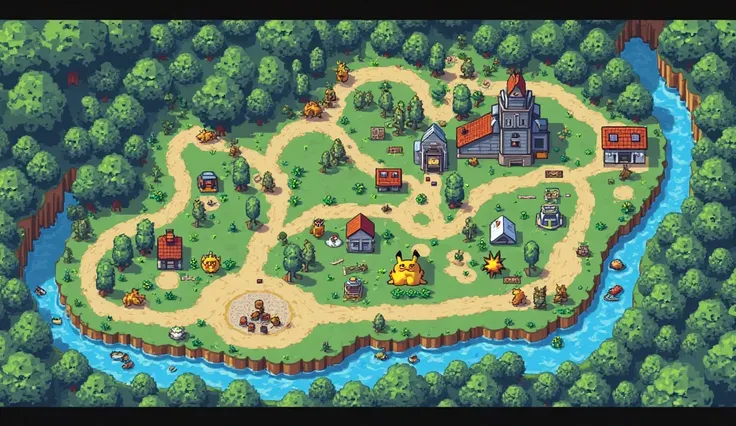 An 8-bit Pokemon game map