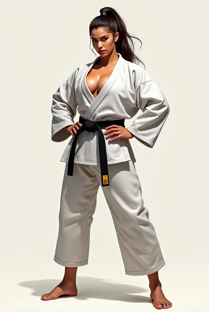 Judoka woman with big breasts