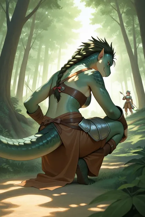 2 female, lizardman, fantasy, archers, sisters, kobolds, archers, adventurers