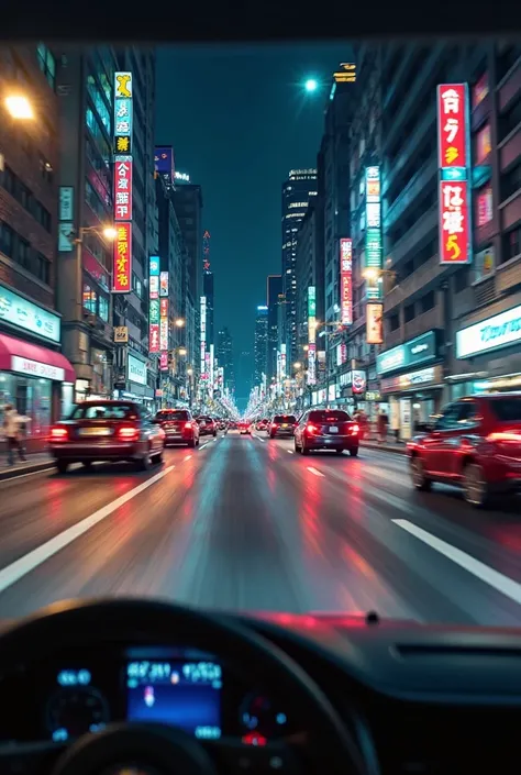 Night traffic from a vehicle 