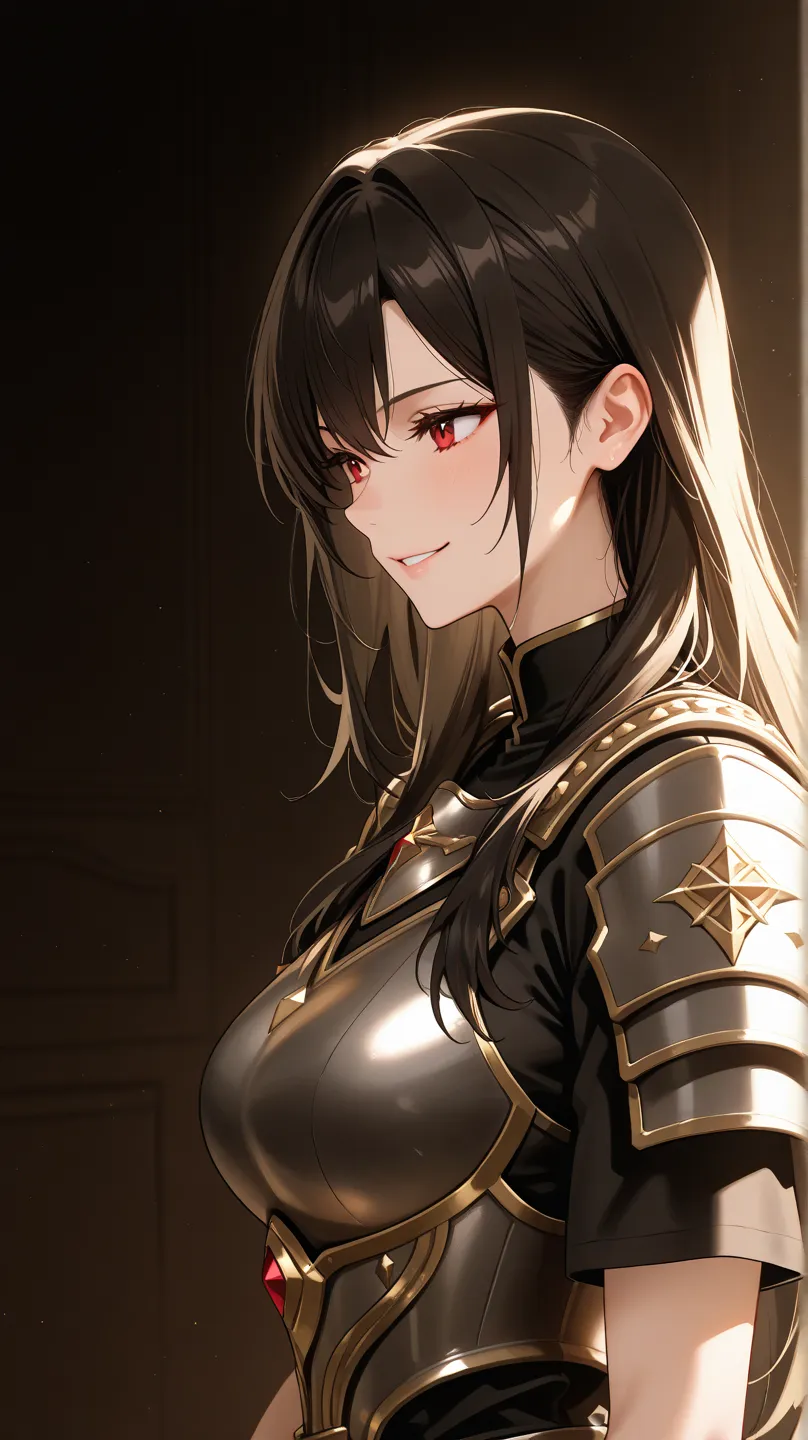 score_10,score_9,score_8_arriba,score_7_arriba, Masterpiece, t-shirt, Lighting, pale skin, detailed eyes, ferpect eyes,
1 girl,
Alone ,
long hair,
 breasts,
Looking at the Spectator, 
open-mouthed armor,,
red eyes,
singel sleeves
medium  breasts,
 tilted
,...