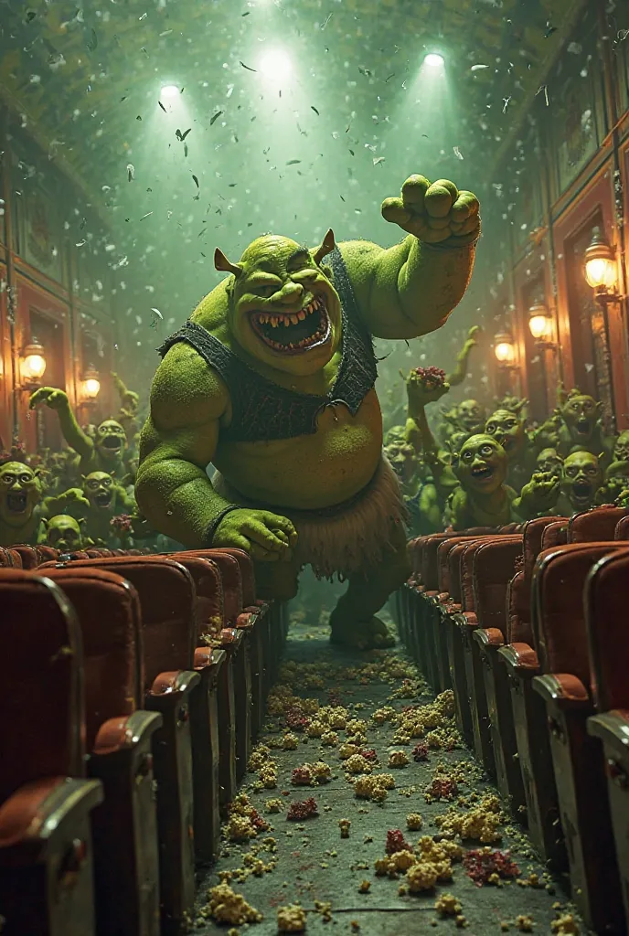 An Army of Shrek, Bad , They destroy the movie theater