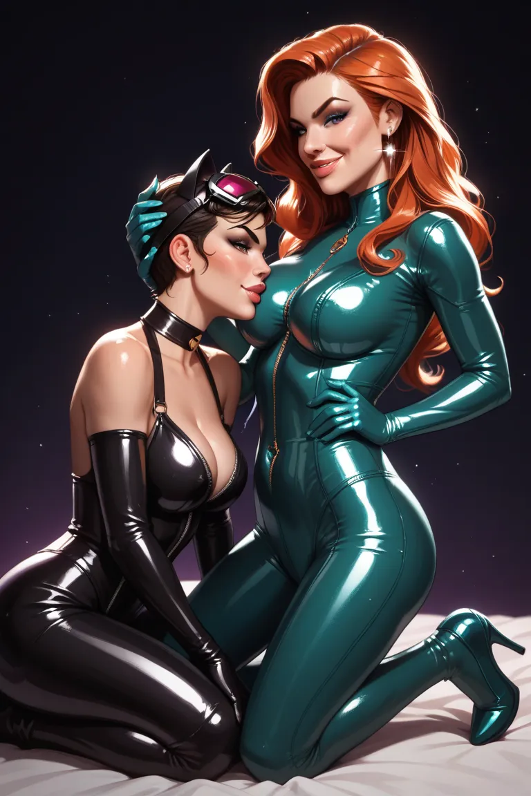 cat woman, latex suit, selina kyle, sexy boobs, femdom, man worship her