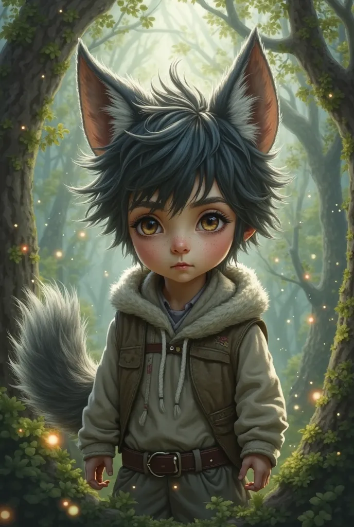 boy with wolf ears and tail