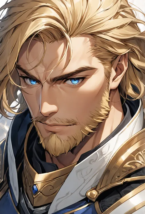 Ser Raymund Mallery: Ser Raymund has a handsome, chiseled face with sharp, defined features. His blond hair is neatly cropped, and his blue eyes are bright and clear, reflecting both intelligence and honor. His skin is fair, with a healthy glow, and his ja...