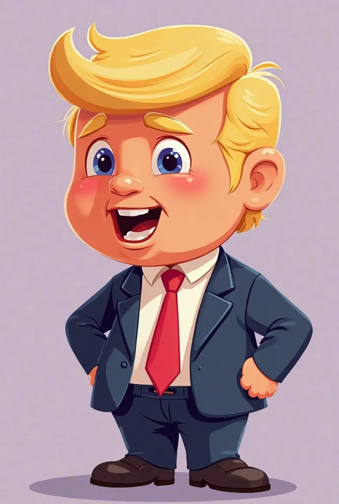 Generate an emote for Twitch, cartoon character from cartoon, Donald Trump with the mandible of the handsome CHAD meme, cartoon style, 2d, flat style, vibrant colors that contrast, Chibi style, optimized for Twitch, 