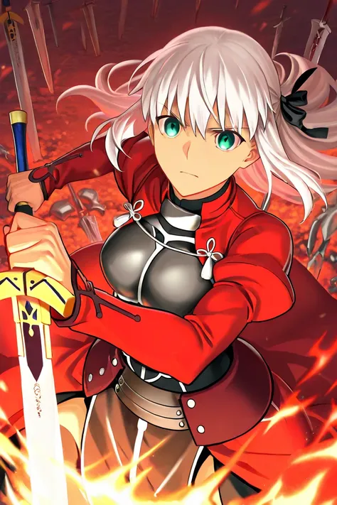 fate stay night, archer, emiya, 1girl,                                       I am bone of my sword.
Steel is my body, and fire is my blood.
I have created over a thousand blades.                              Unknown to Death.
Nor known to Life.
Have withst...