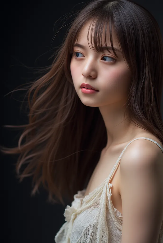 she wants to kiss,  masterpiece,  accurate, Super Detail, advanced details, high quality, Award-winning, 最high quality, 16k, Perfect Anatomy, ( front view, upper body),  Ultra High Resolution Hair , brown hair, long hair, detailed faces,  realistic texture...