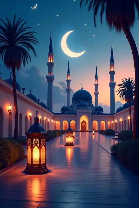 ramadan mubaran 2020 with lanterns and mosques, poster art inspired by Osman Hamdi Bey, shutterstock, rasquache, 2 5 6 x 2 5 6, 256x256, 2 0 2 2 photo, with beautiful mosques, 2022, 2 0 2 3, 2 0 2 2, 2023