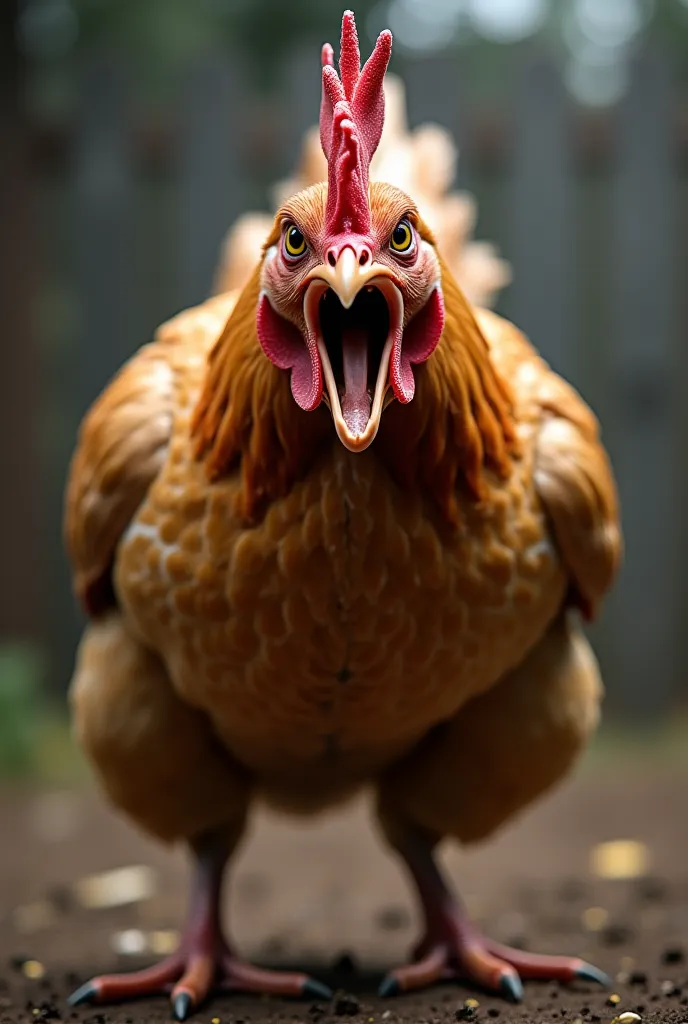 Angry hen