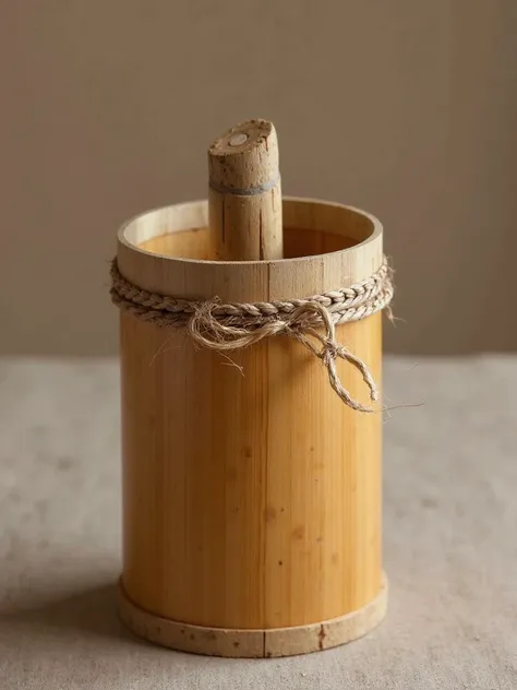 3 inch bamboo cylinder with cap made of a stem, Tie of Guaral Fino on the extreme inside of a tobacco paste