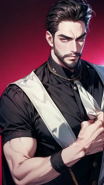 (  RomeroBrito,8k,      highres,  masterpiece:1.2),     ultra-detailed,(Realistic,photoRealistic,photo-Realistic:1.37),36-year-old man,3 day beard,cute anime ,Portraits,strong,masculine,      dark hair,sharp jaw,            mesmerizing eyes            ,   ...