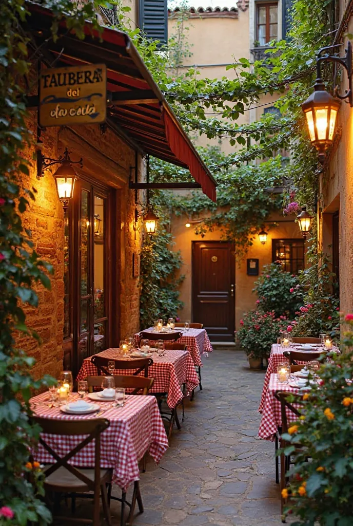 Alessandro’s restaurant, named **Trattoria dei Sogni** (Trattoria of Dreams), is a charming establishment nestled in a quaint alleyway in Florence, adorned with vibrant flowers and rustic wooden signage. The exterior features a warm, inviting facade with i...